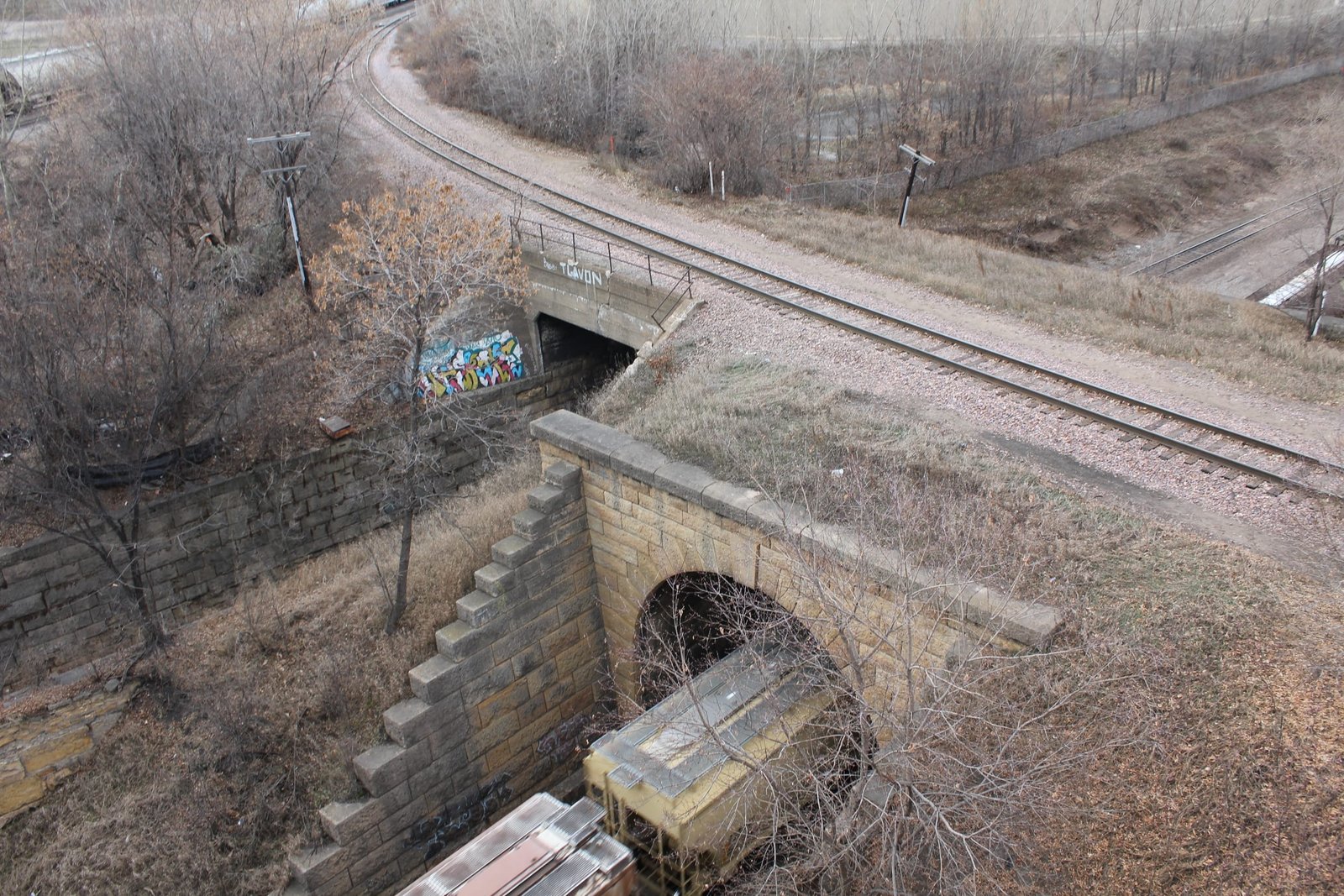Looking west, showing proximity to tunnel #3 (right)